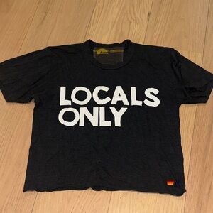 Aviator Nation AV Size Medium "LOCALS ONLY" Boyfriend Navy Tshirt